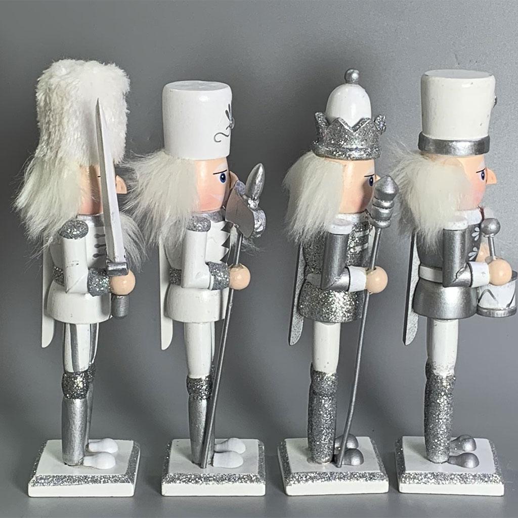 Nutcracker Figurine - 4個入り ナットクラッカー人形 18cm デコレーションフィギュア デスクトップ用ミニチュアオーナメント 男の子のナットクラッカー人形