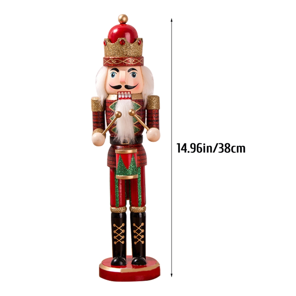 Nutcracker Figurine - くるみ割り人形の兵士のオーナメント 38cm くるみ割り人形の木製オーナメント 家のクリスマスパーティーの装飾用 新年ギフト 子供向け