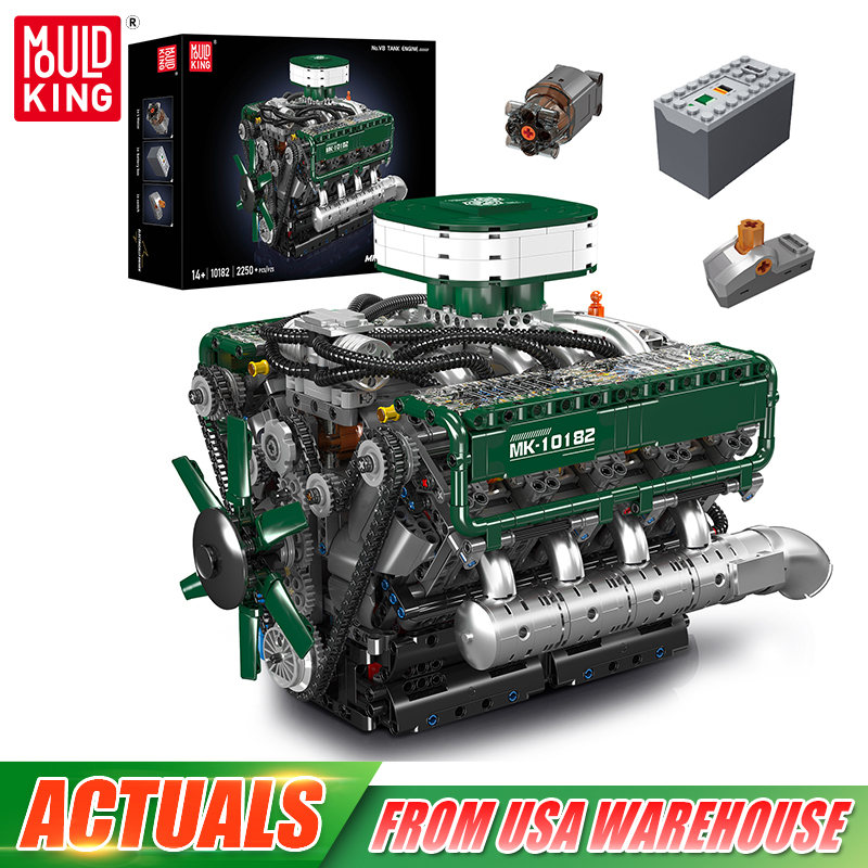 Lego Set Technic - モールドキング 10182 テクニカルエンジントイズ 電動V8タンクエンジン 組み立てブロック エンジンブリックセット