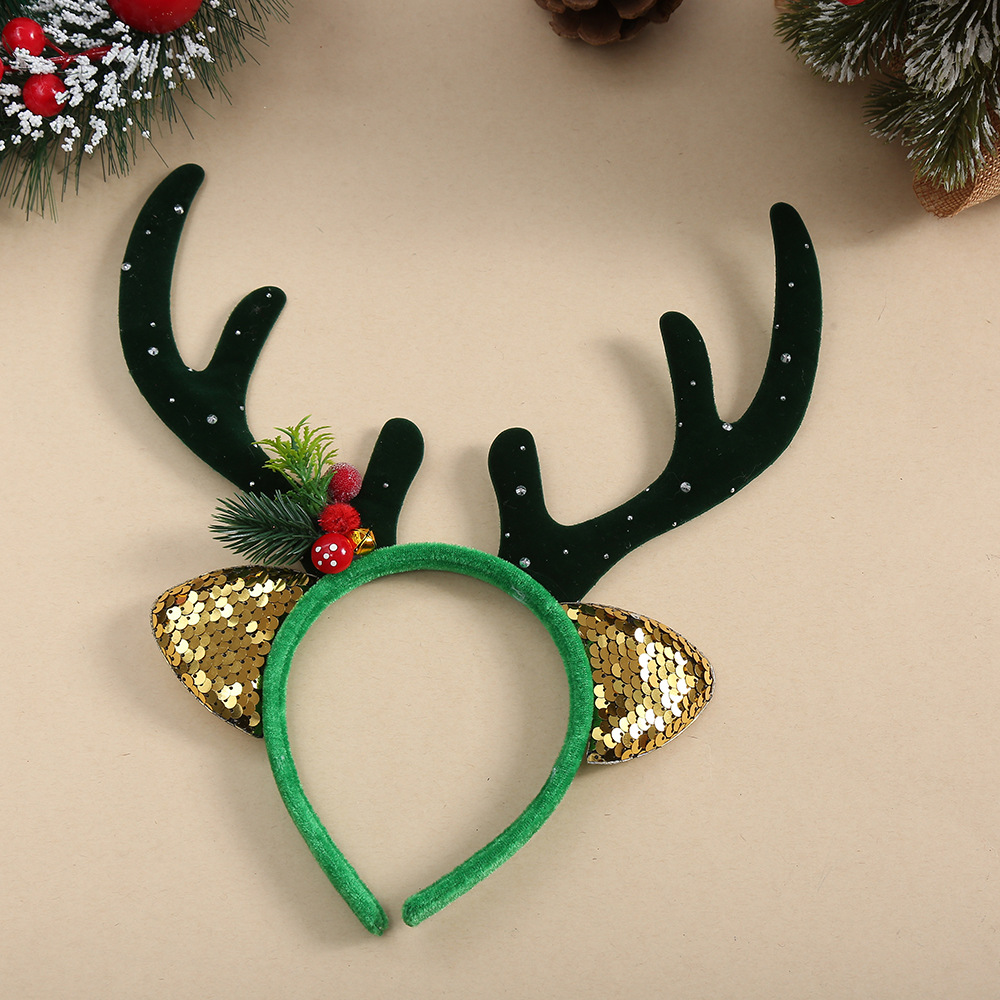 1個入り、子供用クリスマス・スパンコール・トナカイの角のヘア - Reindeer Antlers Headband のレビューと価格