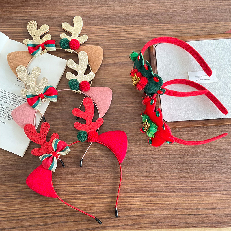 ヘッドバンド ぬいぐるみ トナカイの角 クリスマスツリー リ - Reindeer Antlers Headband のレビューと価格