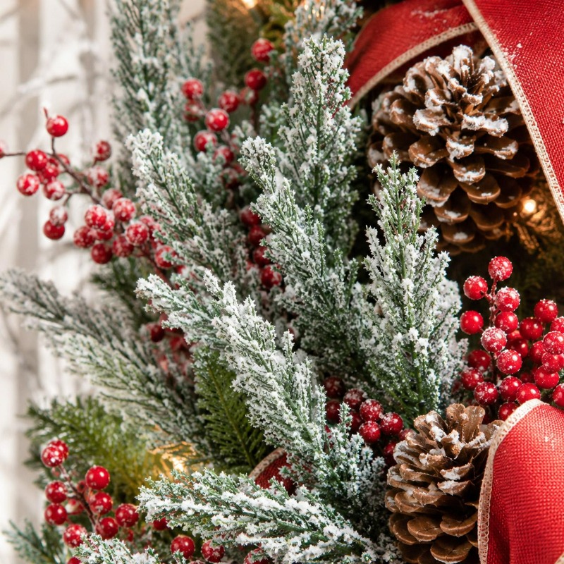 25CM 人工雪の結晶付き松の枝 クリスマス用フェイクグリー - Christmas Tree Artificial のレビューと価格