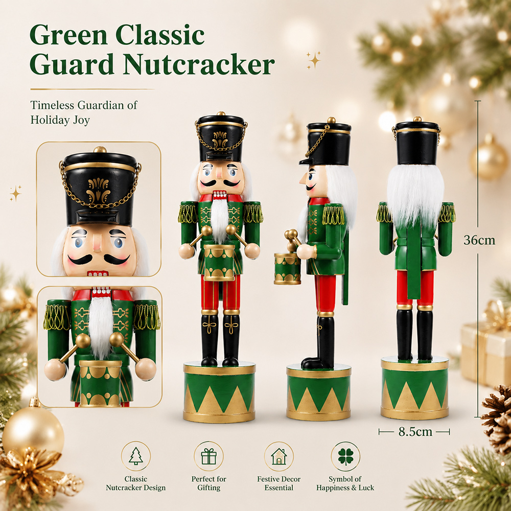 36 センチメートルクリスマスくるみ割り人形新しいスタイル木 - Nutcracker Figurine のレビューと価格