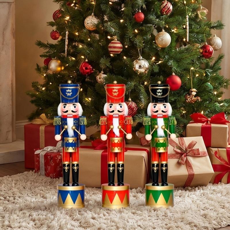 36 センチメートル木製くるみ割り人形ドラム兵士置物クリスマ - Nutcracker Figurine のレビューと価格