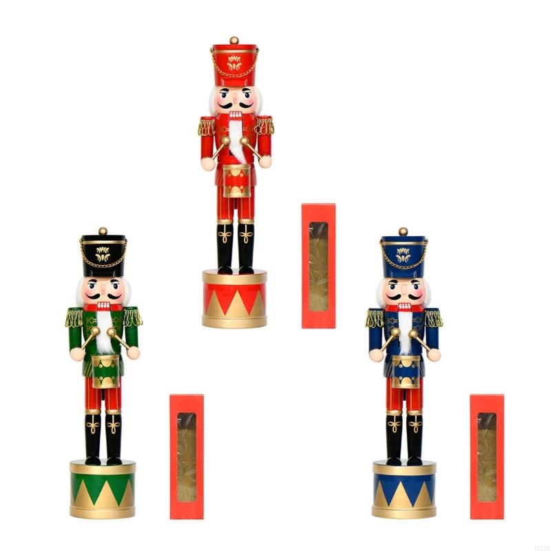 36 センチメートル木製くるみ割り人形ドラム兵士置物クリスマ - Nutcracker Figurine のレビューと価格