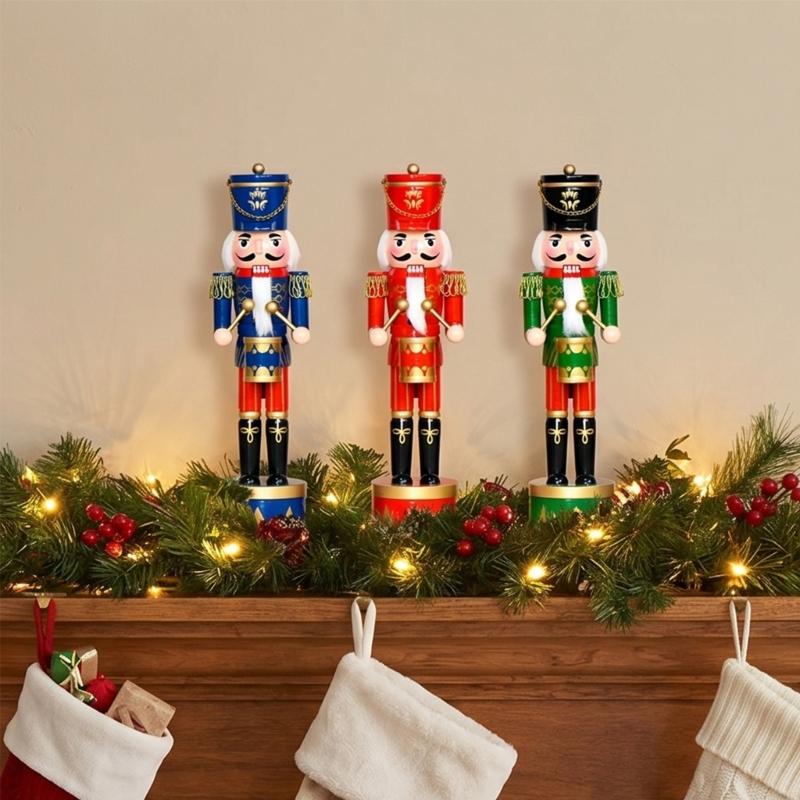 36 センチメートル木製くるみ割り人形ドラム兵士置物クリスマ - Nutcracker Figurine のレビューと価格
