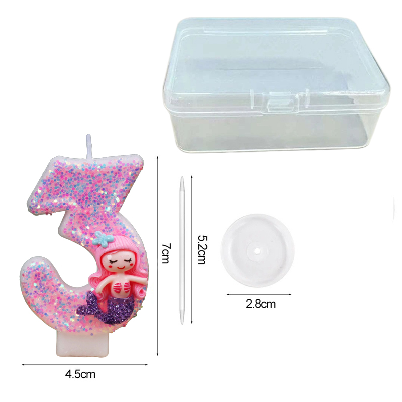 クリエイティブなピンクの人魚0-9数字バースデーキャンドル  - Holiday Candle Set のレビューと価格