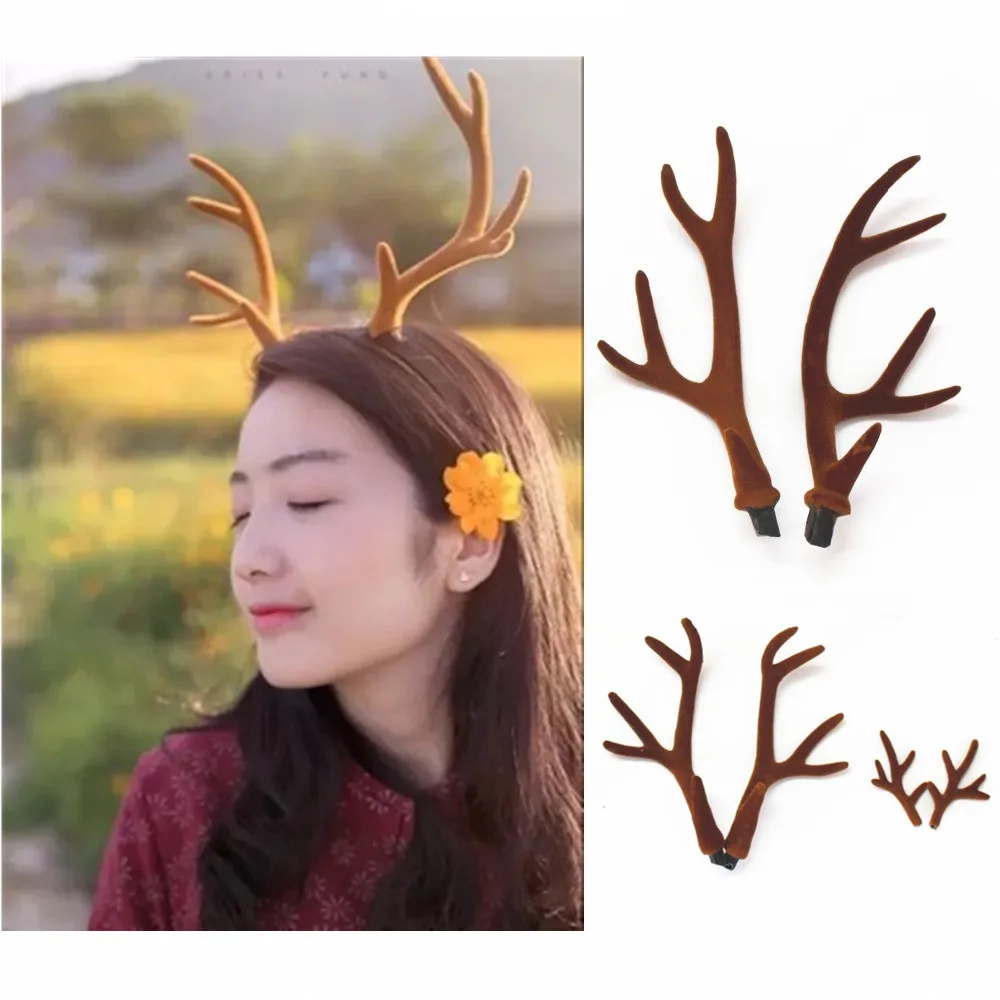 手作りブラウンシミュレーション鹿の角クリスマスデコレーション - Reindeer Antlers Headband のレビューと価格