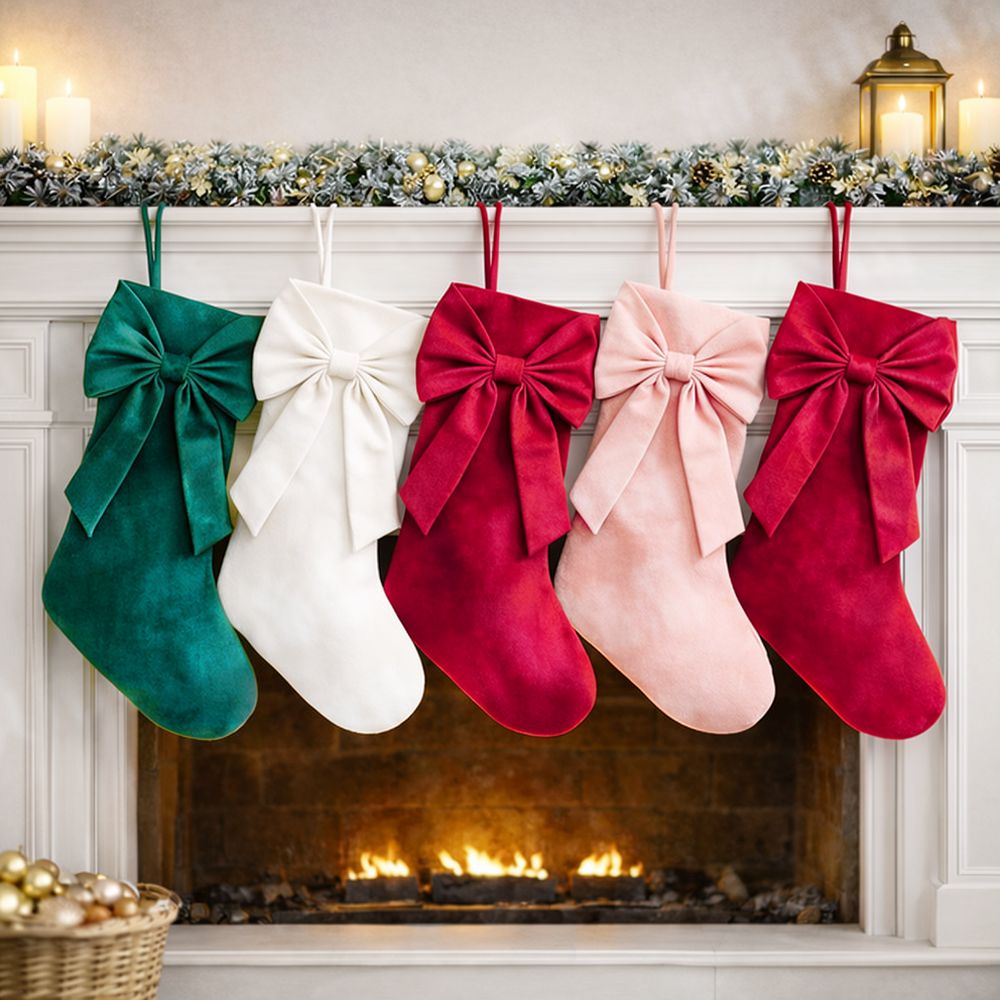 18インチのクリスマス柄ベルベット製ストッキング。装飾用の吊 - Christmas Stocking Hanging のレビューと価格