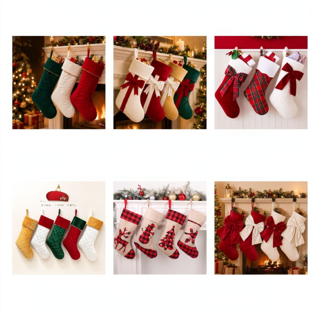 18インチのクリスマス柄ベルベット製ストッキング。装飾用の吊 - Christmas Stocking Hanging のレビューと価格