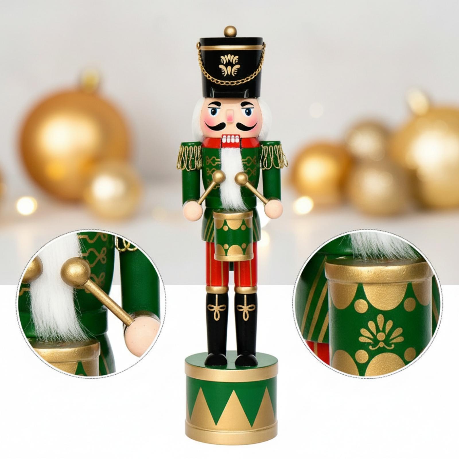 シマ材の木製兵士くるみ割り人形、手作りのクリスマスデコレーシ - Nutcracker Figurine のレビューと価格