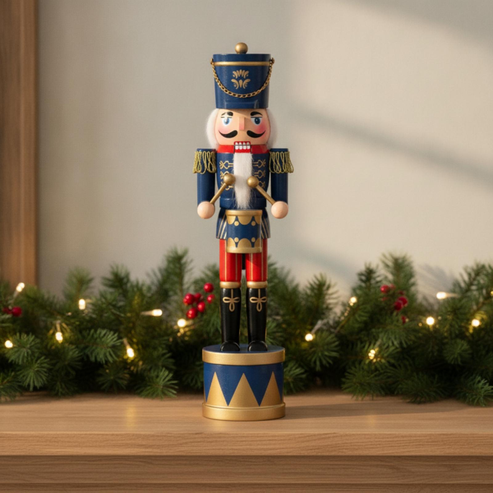 シマ材の木製兵士くるみ割り人形、手作りのクリスマスデコレーシ - Nutcracker Figurine のレビューと価格