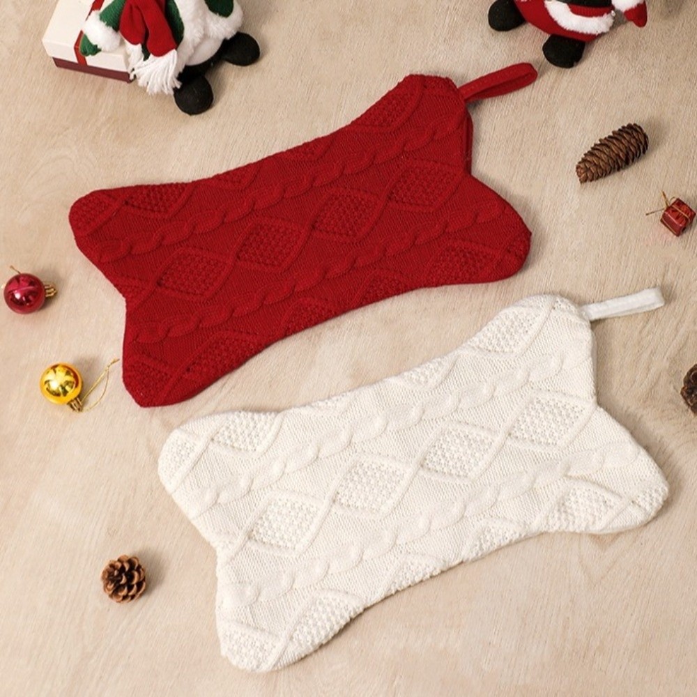 かわいらしいケーブル編みのクリスマスストッキング。大容量で、 - Christmas Stocking Hanging のレビューと価格