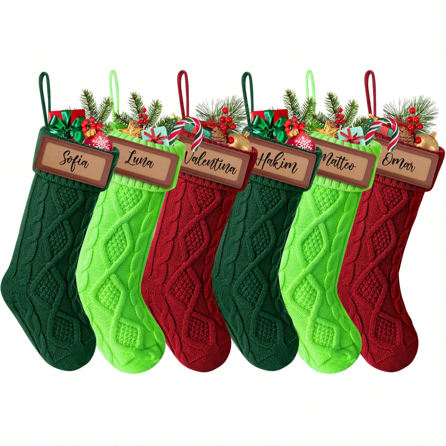 クリスマスストッキング6枚セット、大人用クリスマスストッキン - Christmas Stocking Hanging のレビューと価格