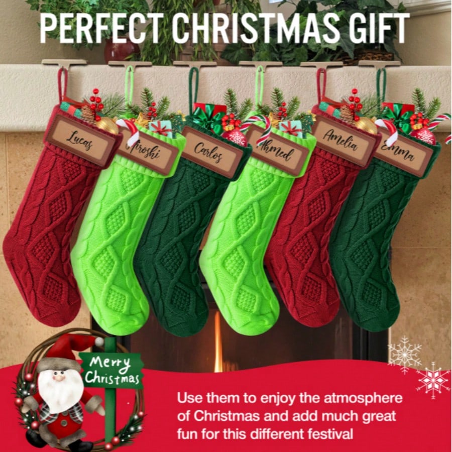 クリスマスストッキング6枚セット、大人用クリスマスストッキン - Christmas Stocking Hanging のレビューと価格